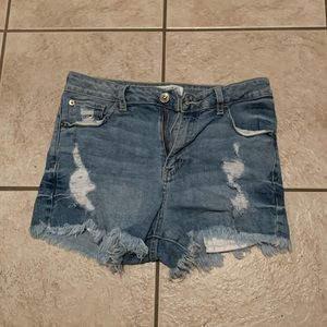Distressed Jean Shorts